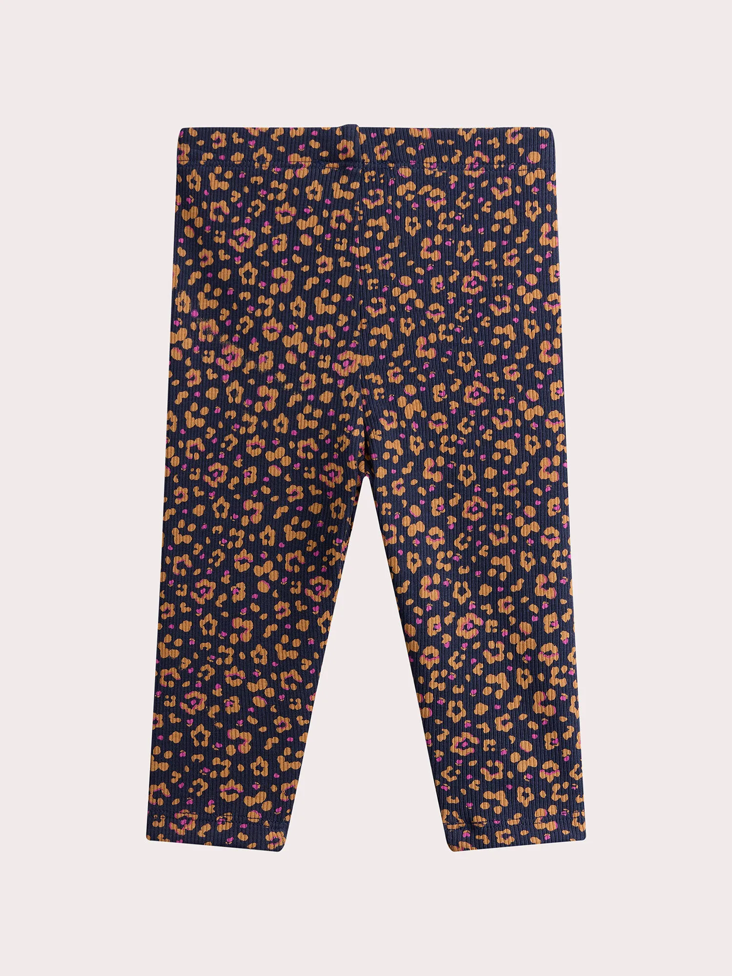 BABY GIRL FANCY PRINTED RIBBED LEGGINGS