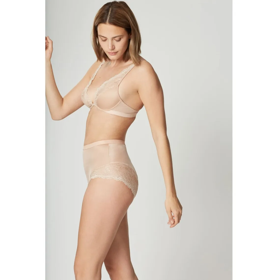Beige underwired triangle bra | Scarf 3 SUISSES - Buy now
