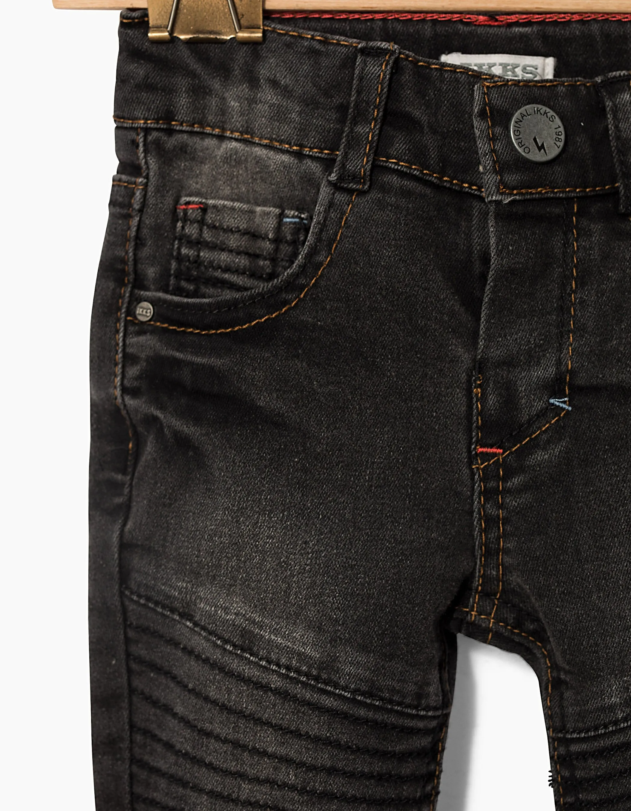Black baby boy biker-inspired comfy jeans - Google-friendly.