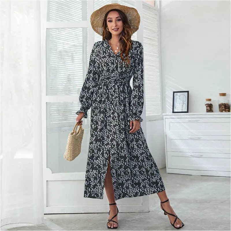 Black boho maxi dress