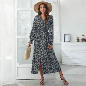 Black boho maxi dress