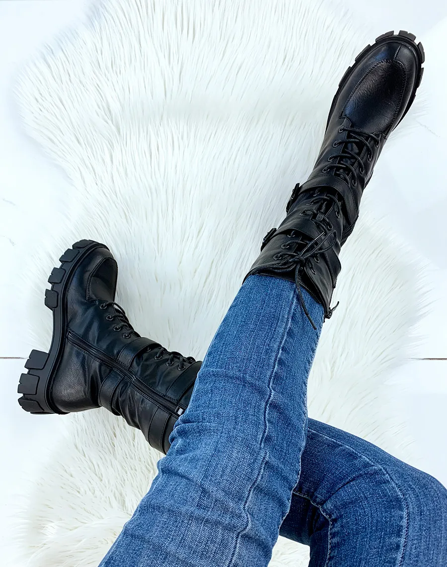 Black High-Platform Boots