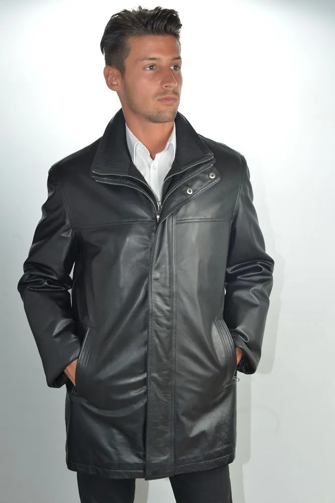 Black MURPHY GABLE Men's Leather 3/4 Jacket