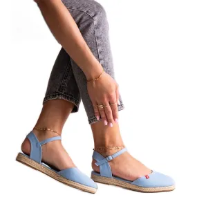 Blue Open Toe Espadrille Wedges by Big Star FF274532