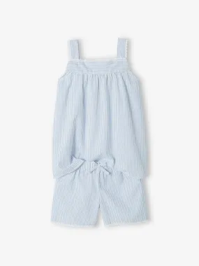 Blue Striped Girl's Pyjashort