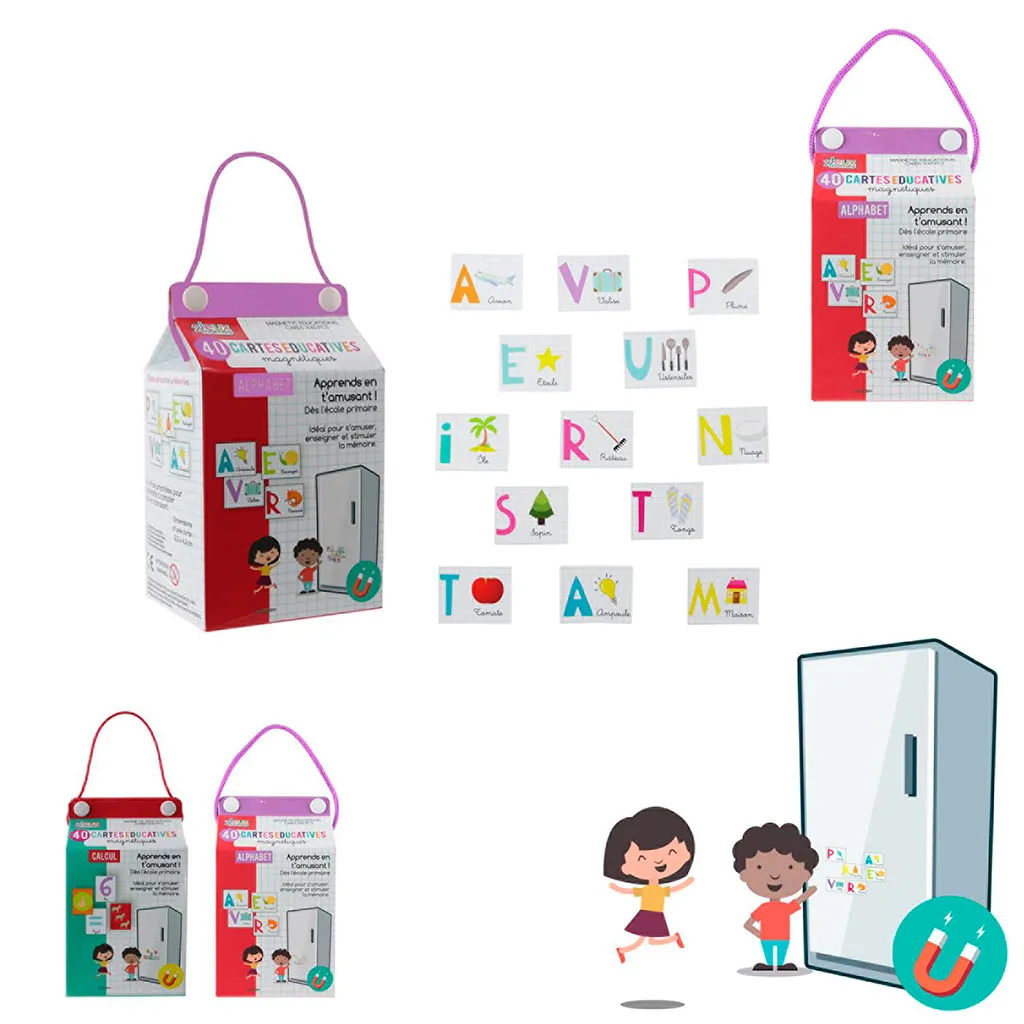 Cartes éducatives alphabet aimantée 40 pièces 