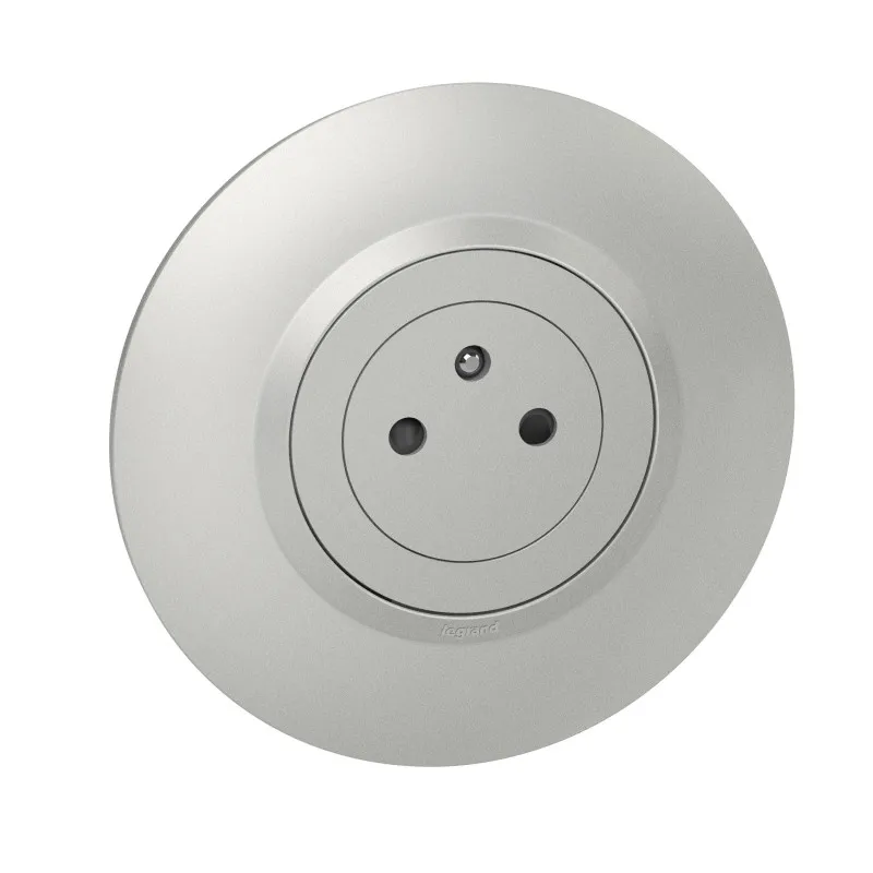 Dooxie prise de courant surface avec terre aluminium complet deco (095085)