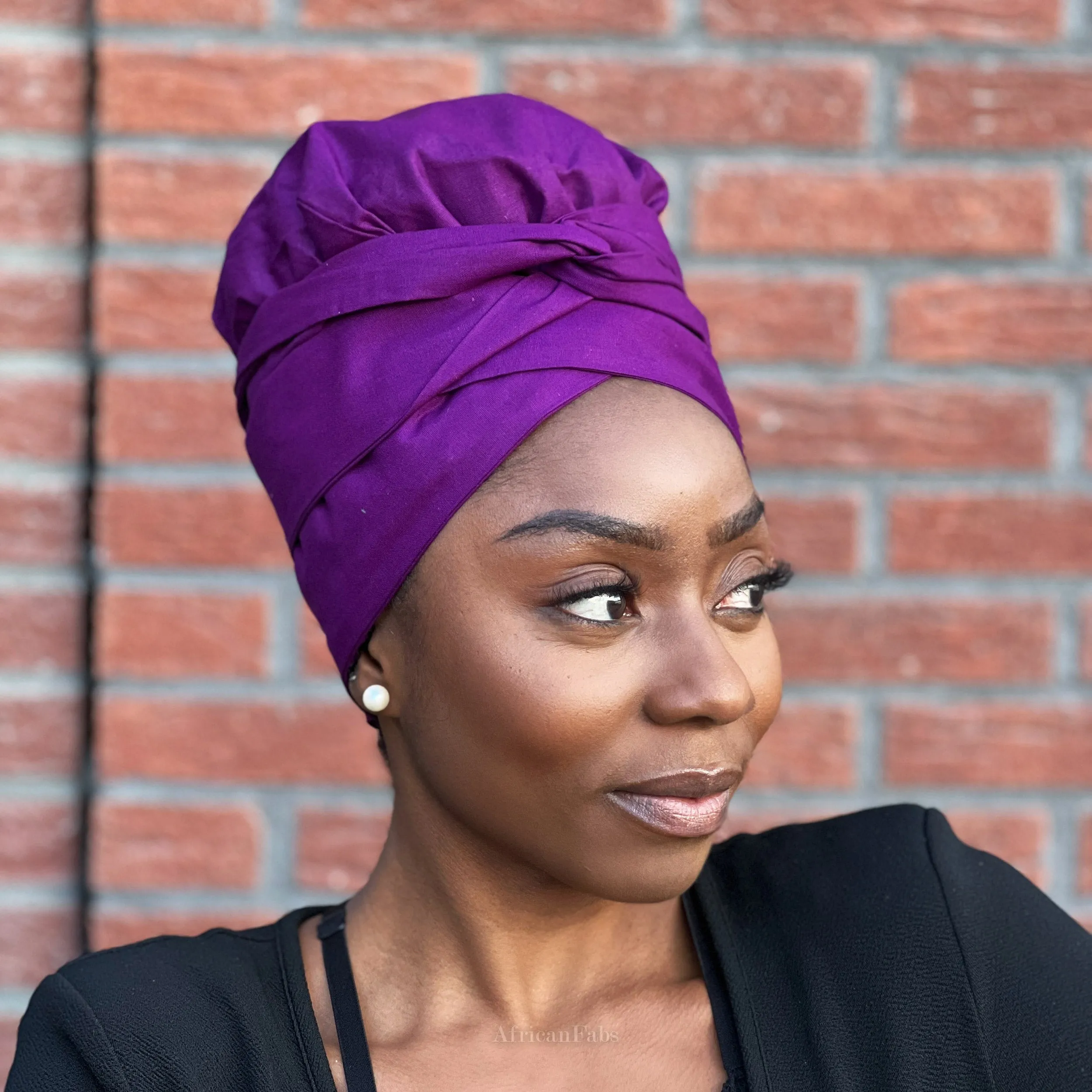 Easy Turban - Satin Hat - Purple.