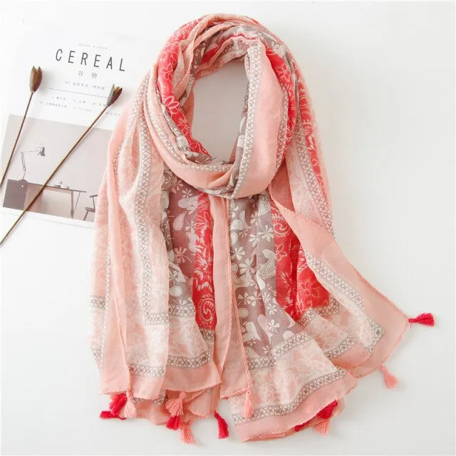 Fashion Scarf Women's 180 Pink - Lena