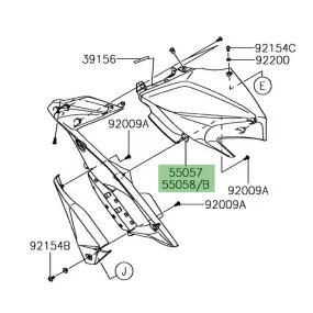 Flanc de réservoir peint Kawasaki Versys 650 (2015-2021) | Moto Shop 35