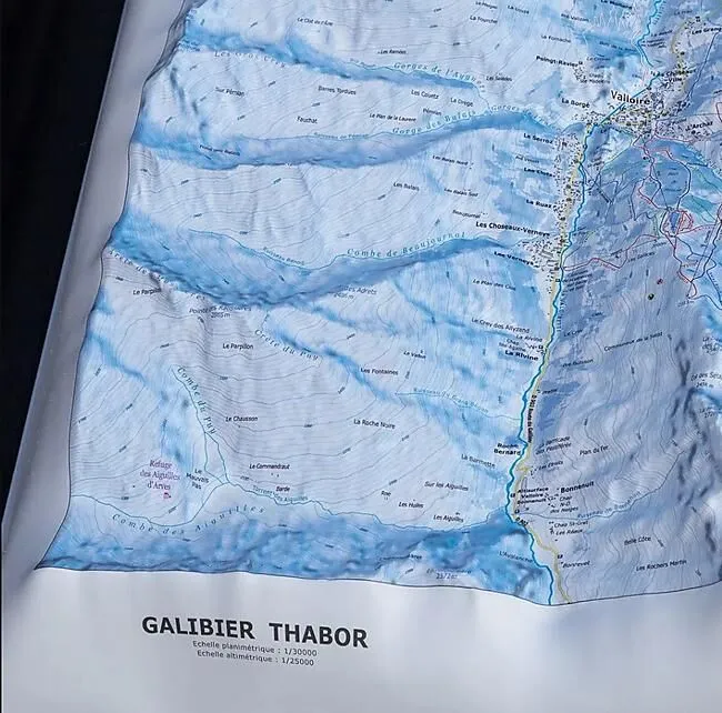 Galibier Thabor winter relief map