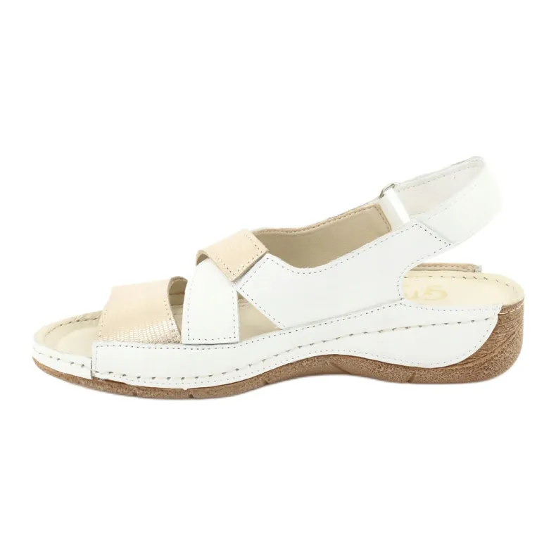 Gregors 781 white women's wedge sandals