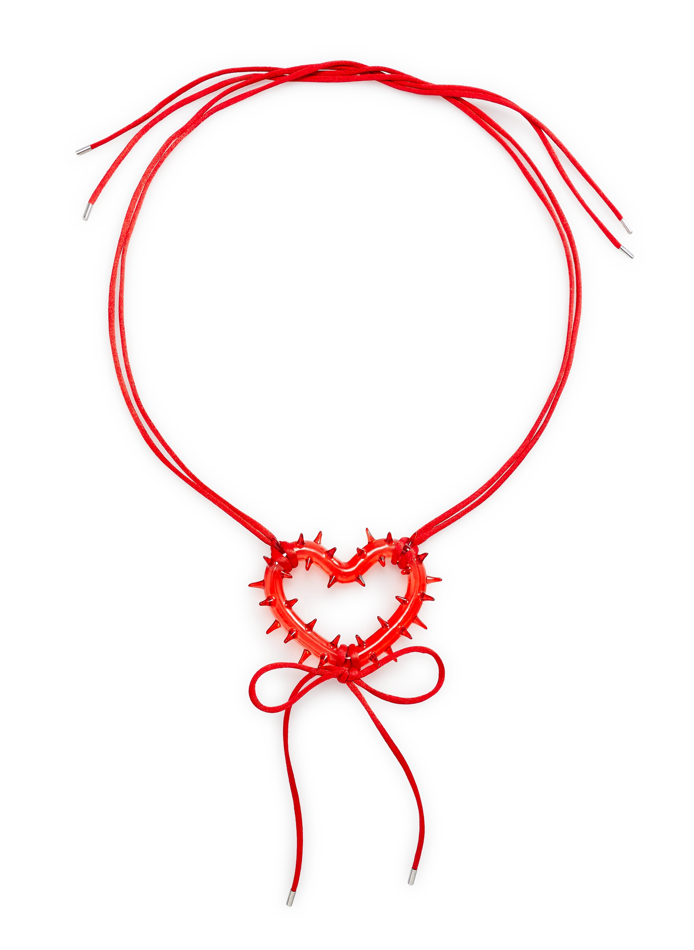 HUGO KREIT Spiky Heart Necklace - Red