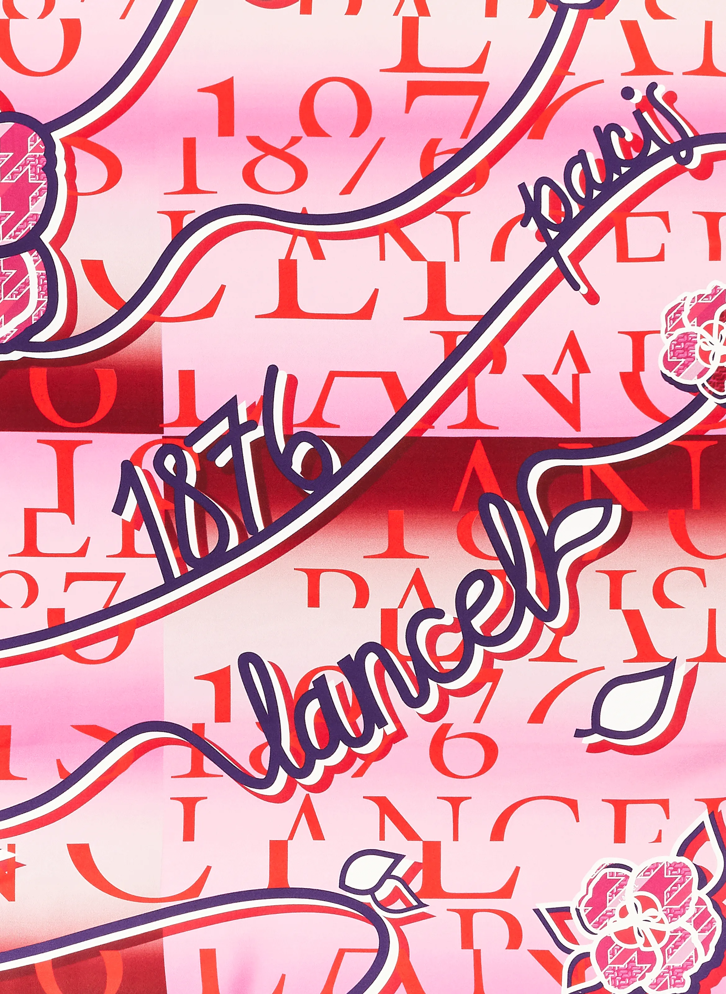 LANCEL Silk Scarf Flower Pop - Pink