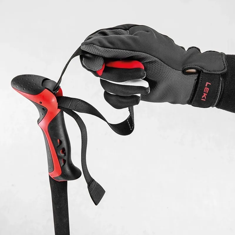 Leki Haute Route 2 Anthracite Red Ski Poles and Snowshoes