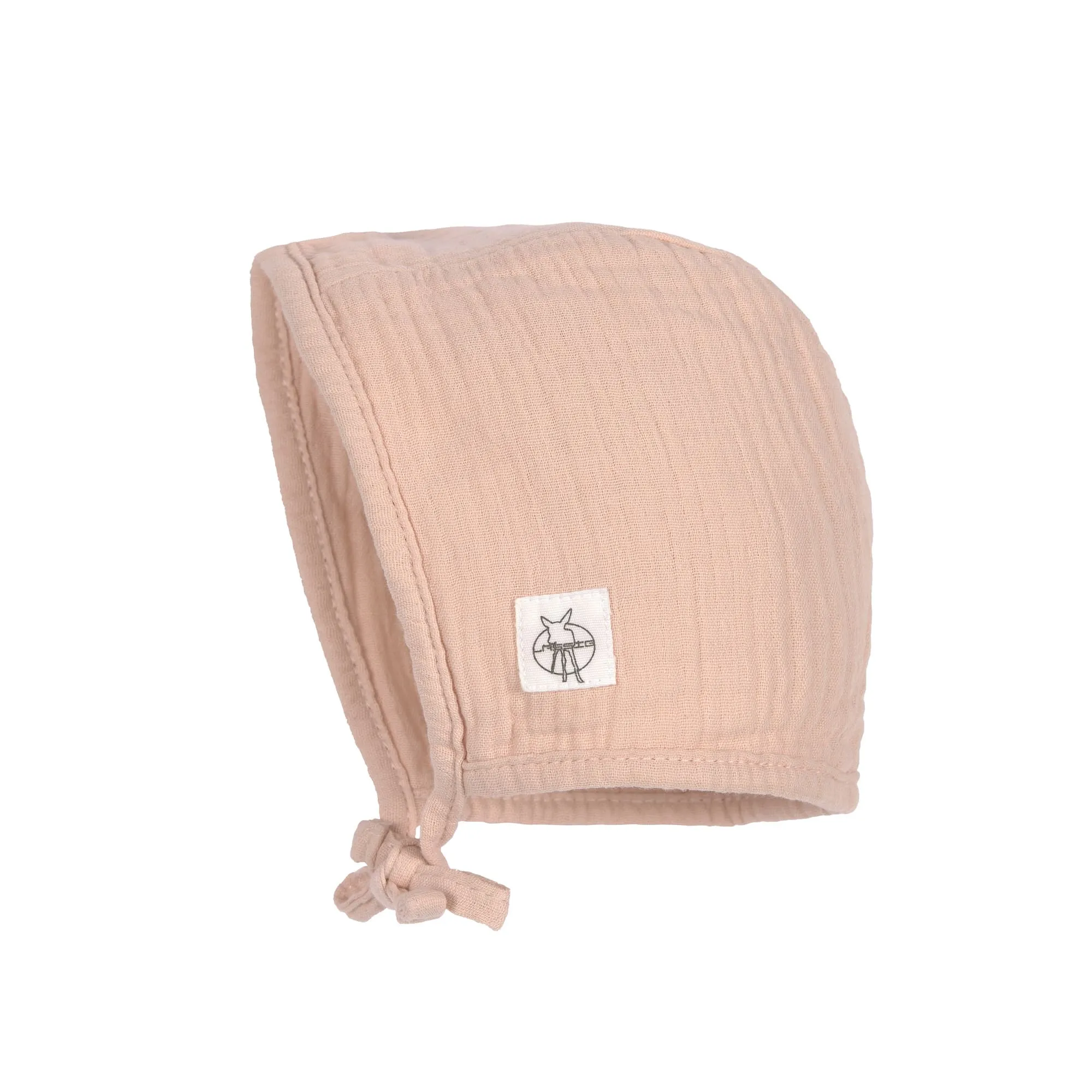 Lässig baby muslin bonnet - organic cotton, blush pink.