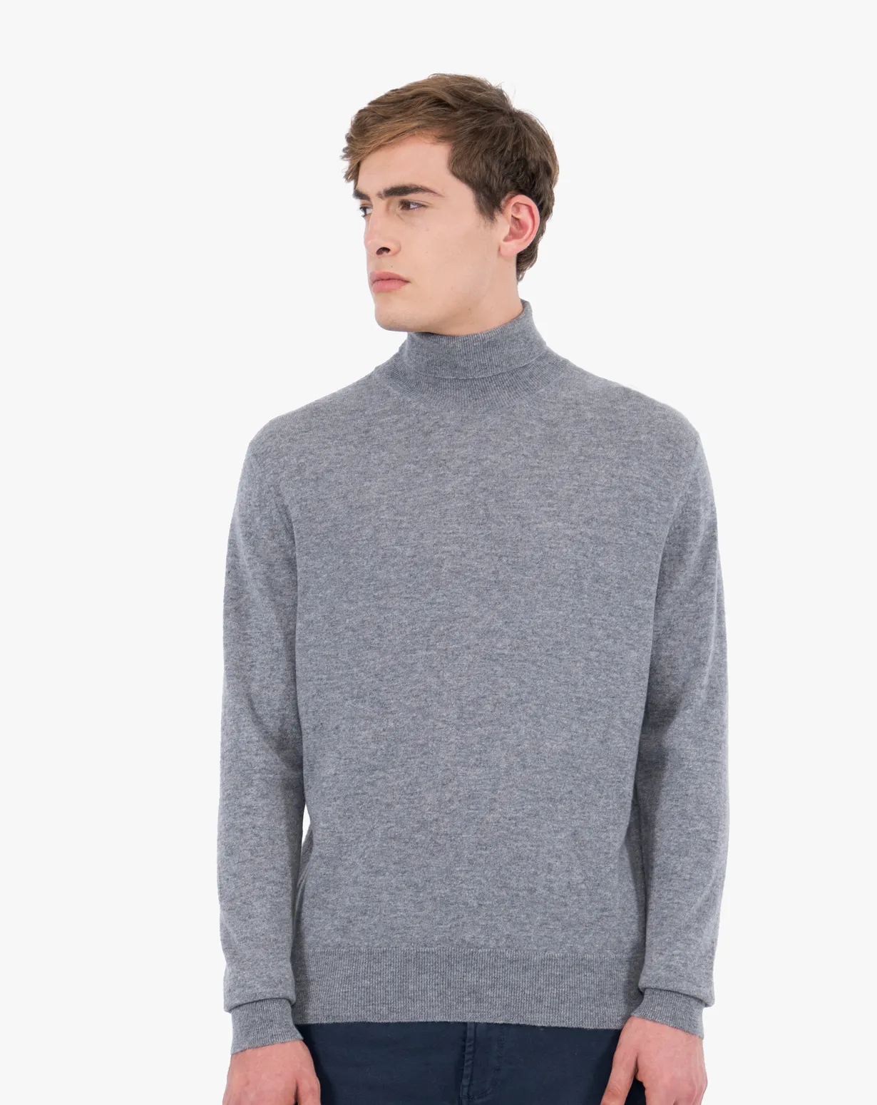 Men's Fine Cashmere Roll Neck Sweater.