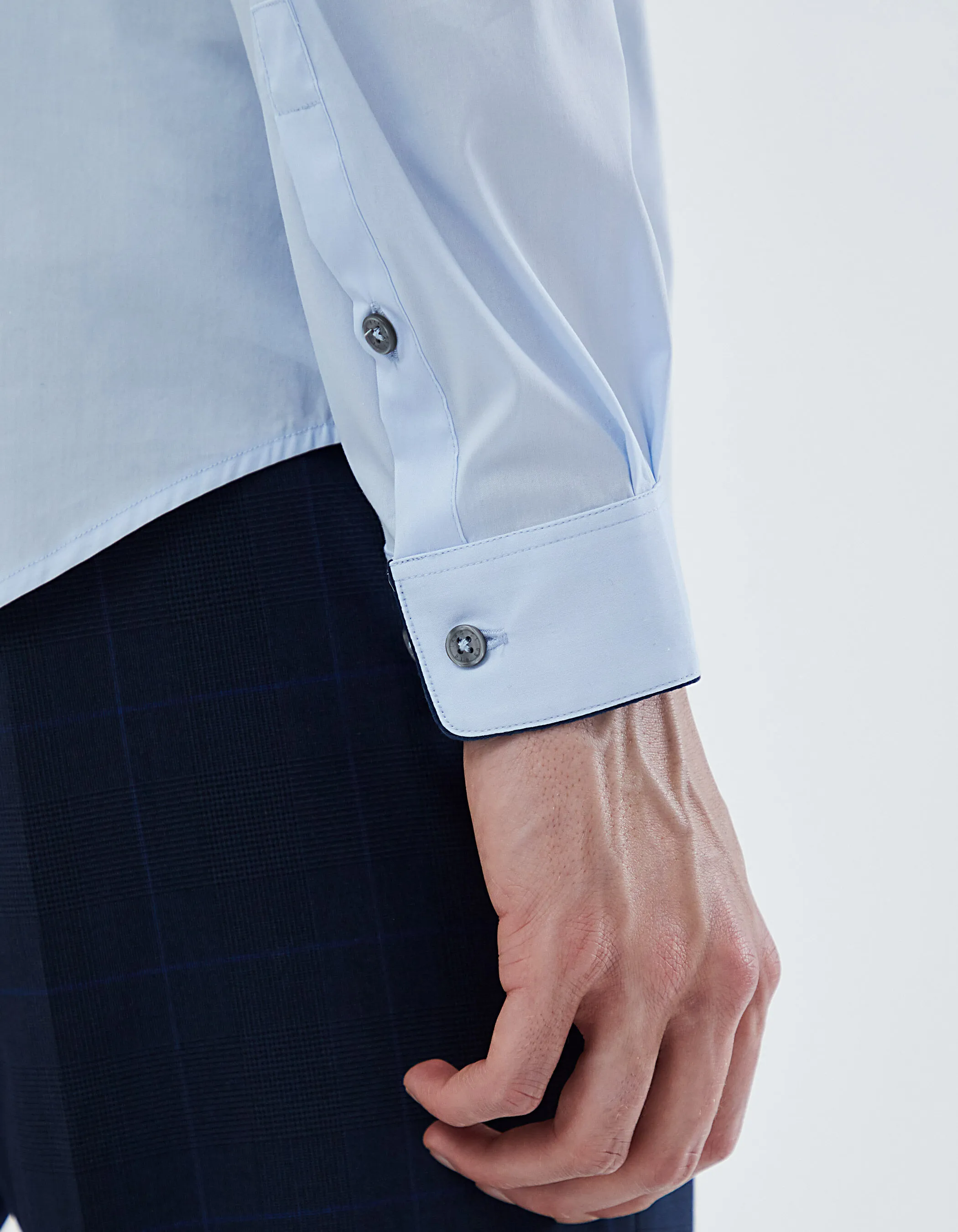 Men's Navy Piped Myosotis Slim Fit Shirt