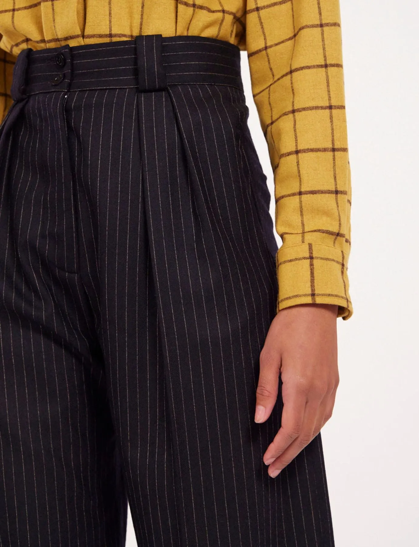 Midnight Blue Striped Marlene Trousers.