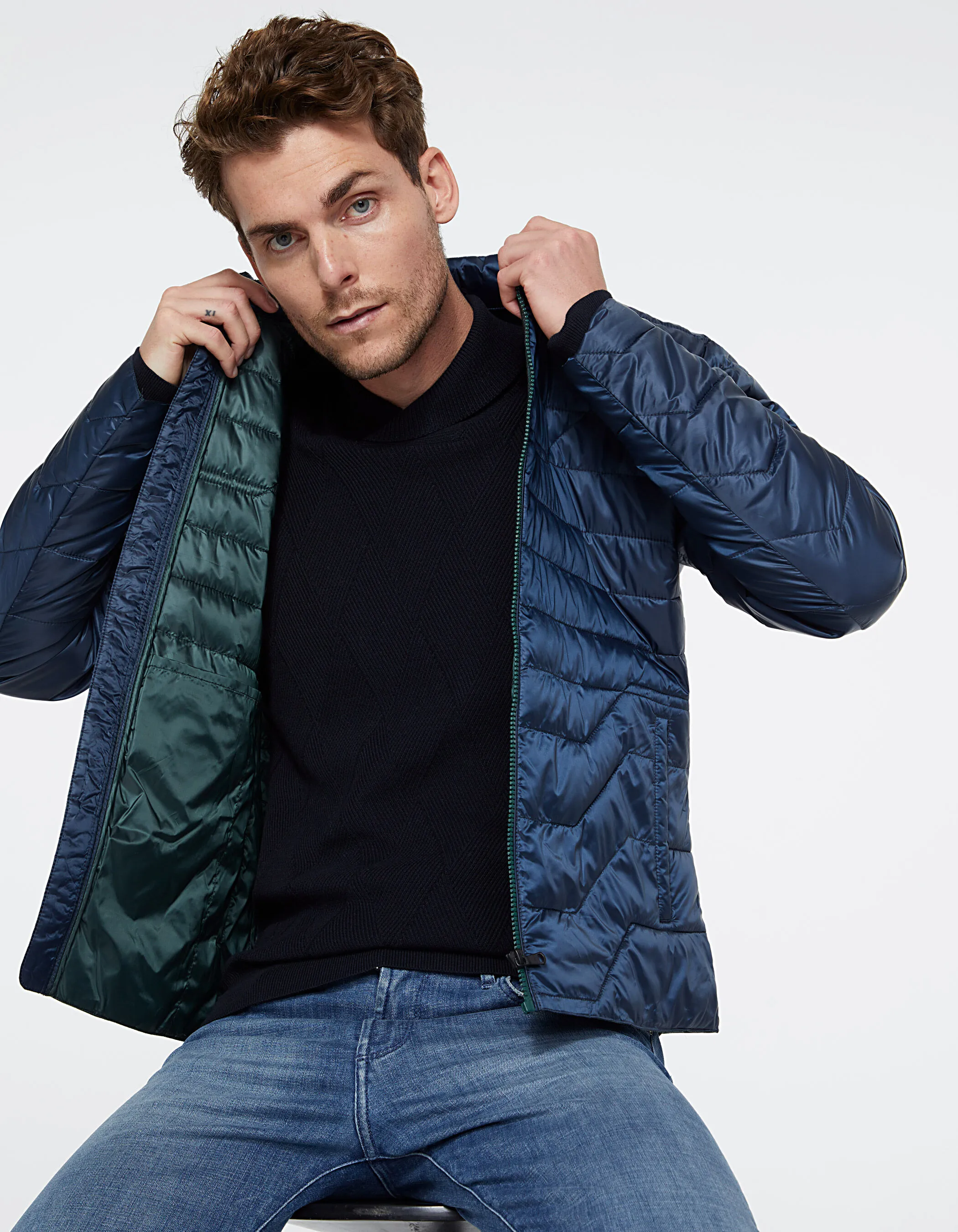 Navy Packable Men's Jacket