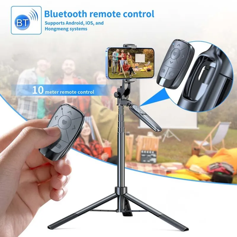 Perche À Selfie Anti Shake Avec Télécommande Bluetooth