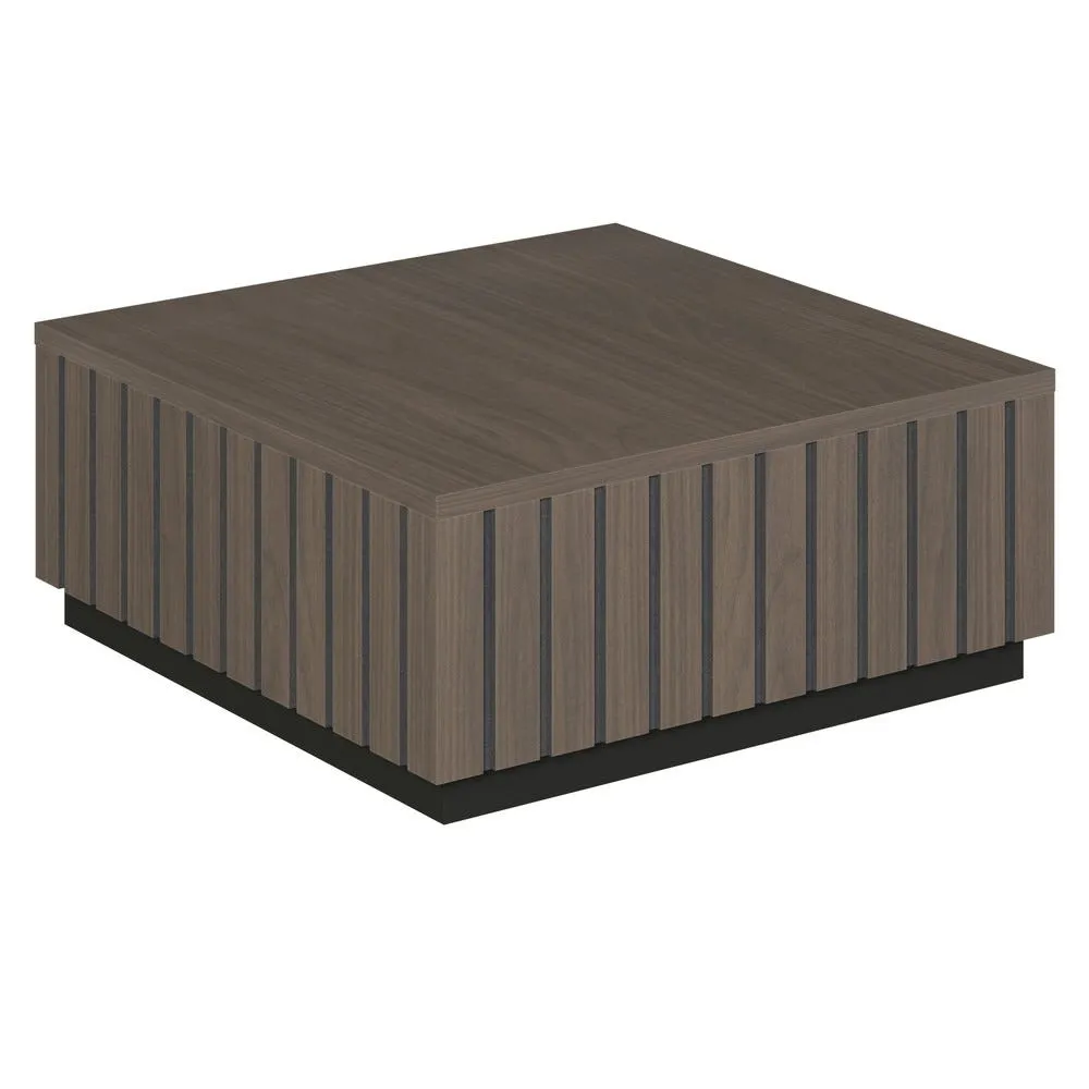 Podium pour mannequins Vertigo T03 MDF noir et noyer foncé 60x60x25cm