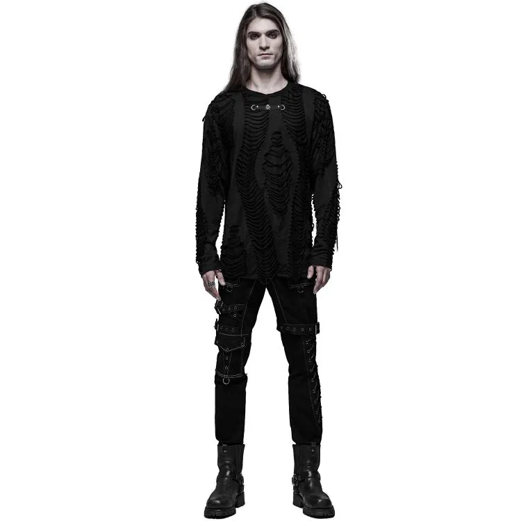 Polo Manches Longues 'Goth Broken' Noir