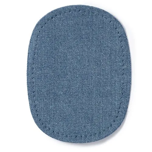 Prym 929301 Medium Blue Iron-On Elbow Knee Jean Patch 10x14cm - Pack of 10