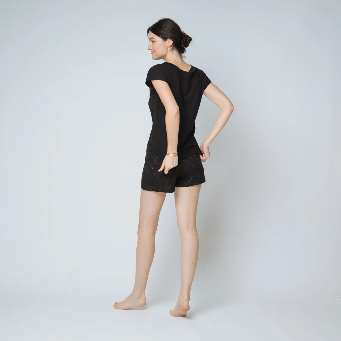 Black Cotton Knit Women's Pyjama Shorts by 3 Suisses