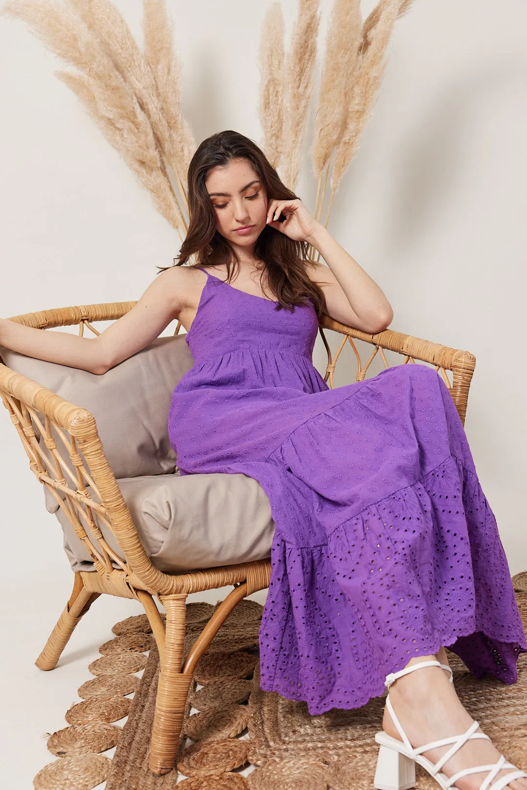 Robe longue doublée à bretelles