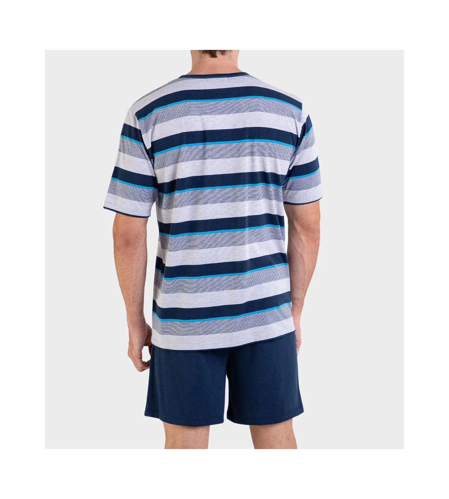 Striped Blue Pyjashort for Men by MASSANA | Sipp Lingerie