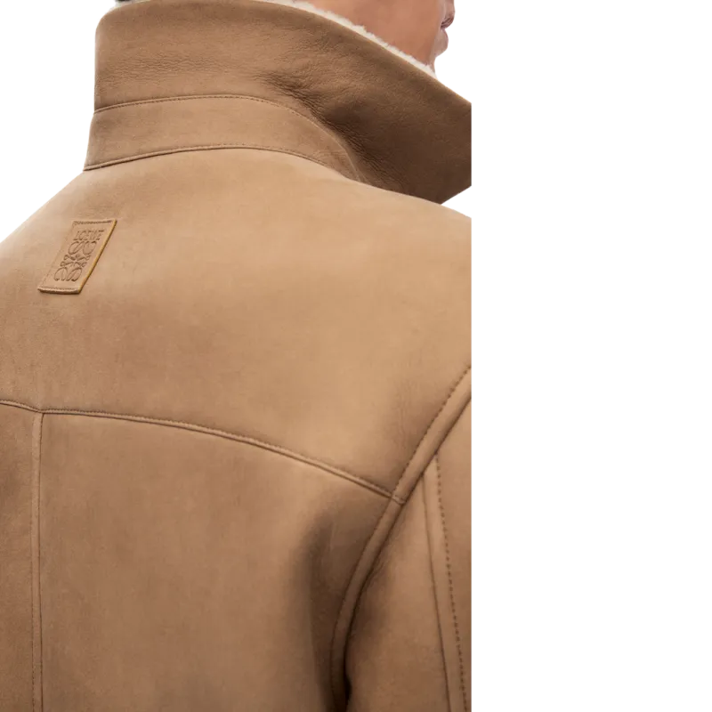 Surchemise peau lainée shearling champagne beige