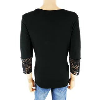 T-shirt noir imprimé - femme - SYM - M