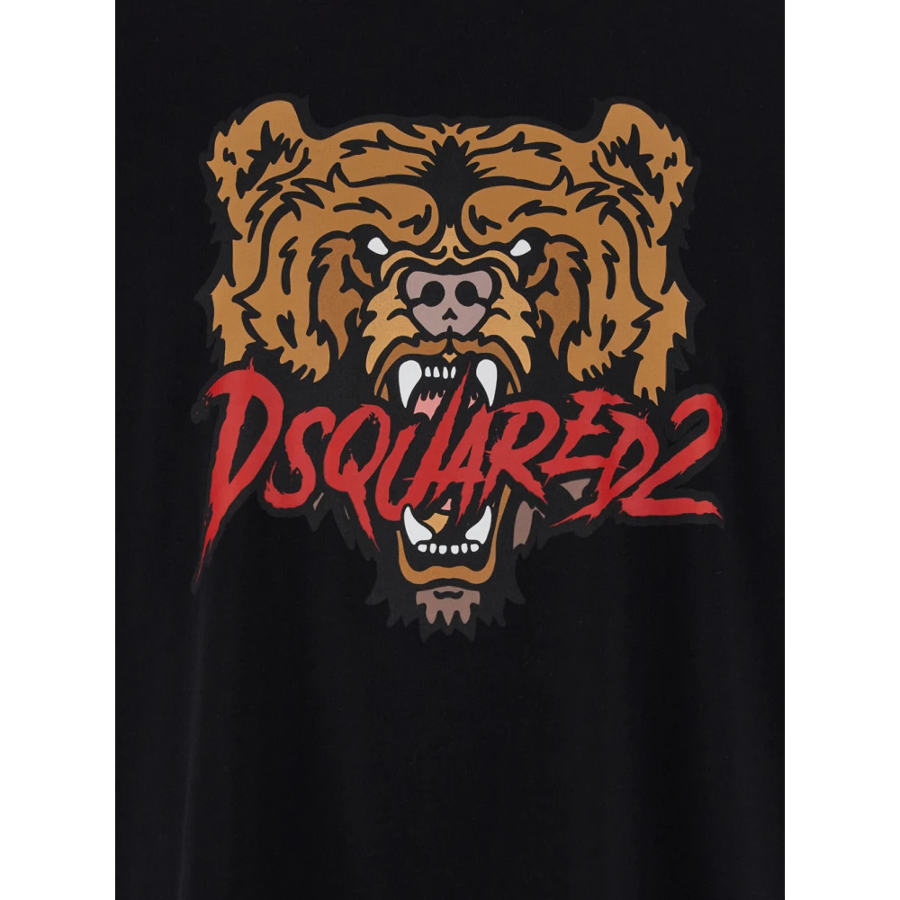 T-shirt with Black Bear Print