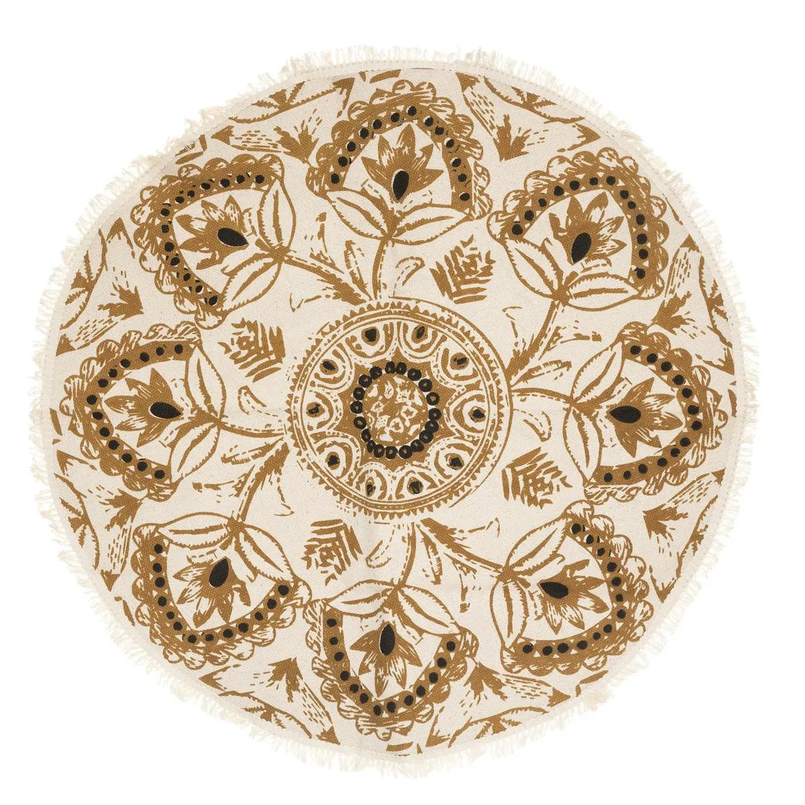 Tapis Box coton imprimé colonial D90cm  | 3 Suisses