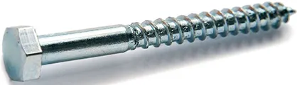 Vis bois Tirefond tête hexagonale Ø8x80 mm DIN 571 acier zingué - Boîte de 200