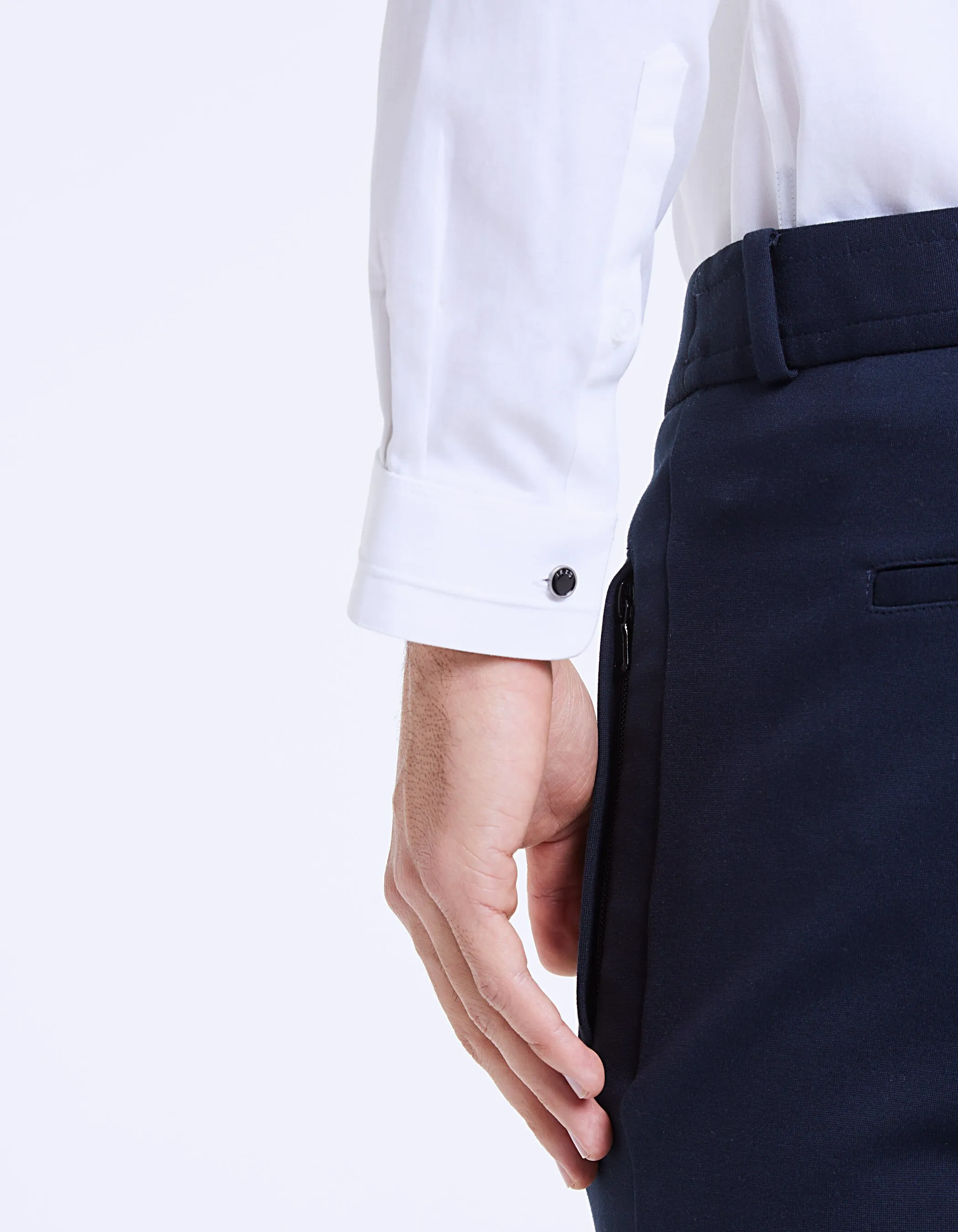 White stain-resistant regular men's shirt